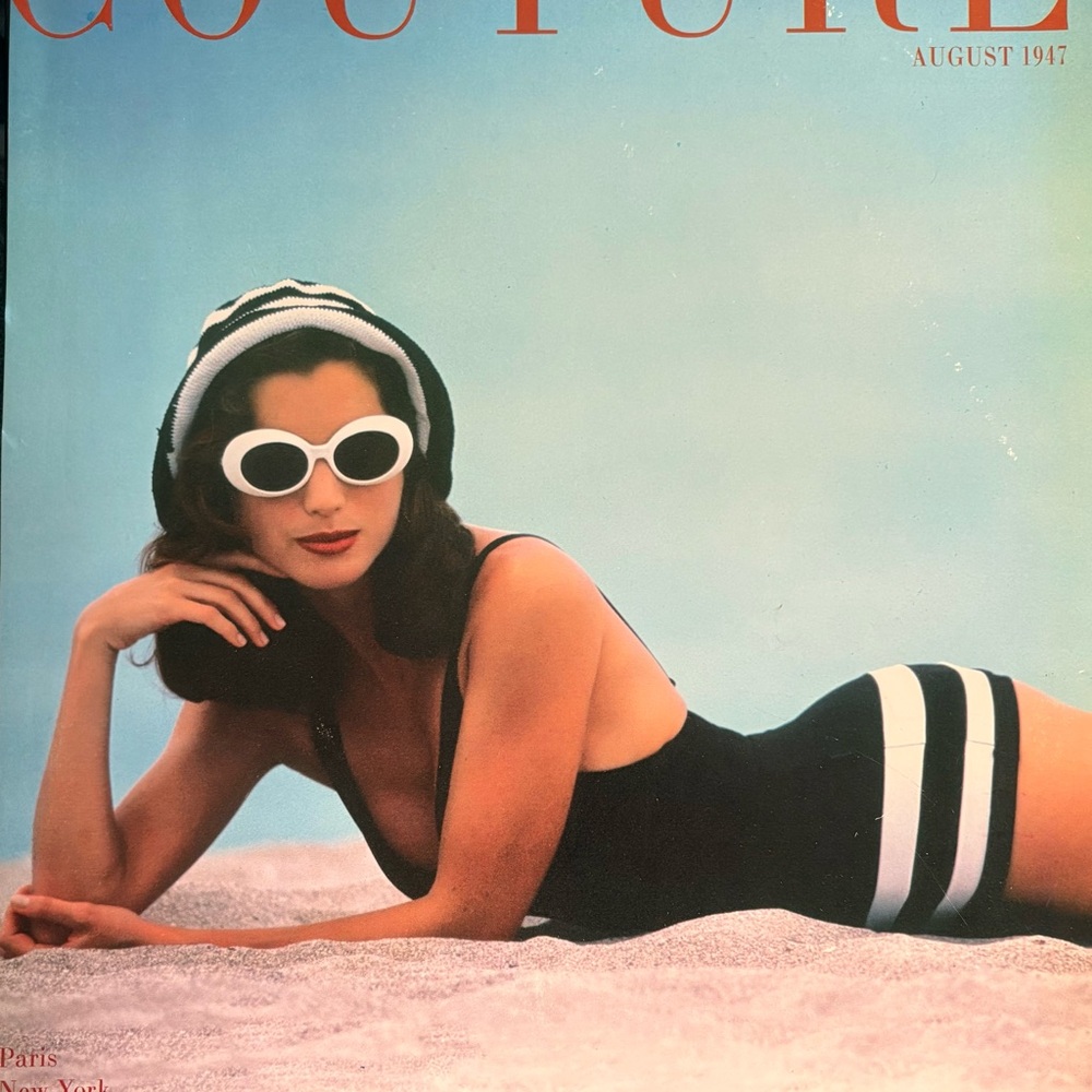 Couture Magazine Cover August 1947 English Paris New York Milan London Madrid